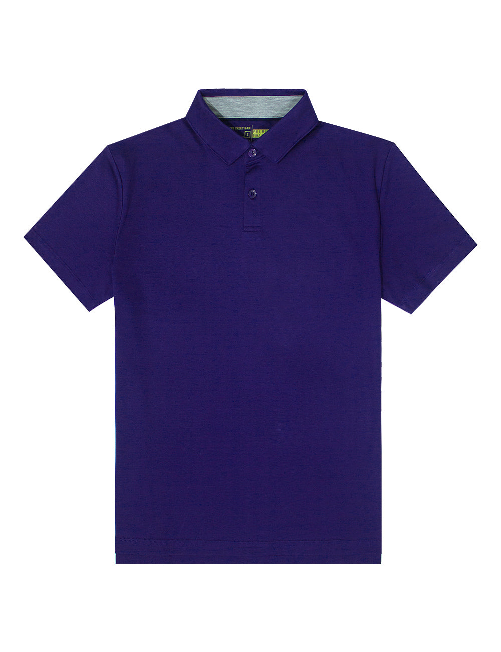 Pima Cotton Hidden Button Down Collar Slim Fit Short Sleeve Polo T-Shirt