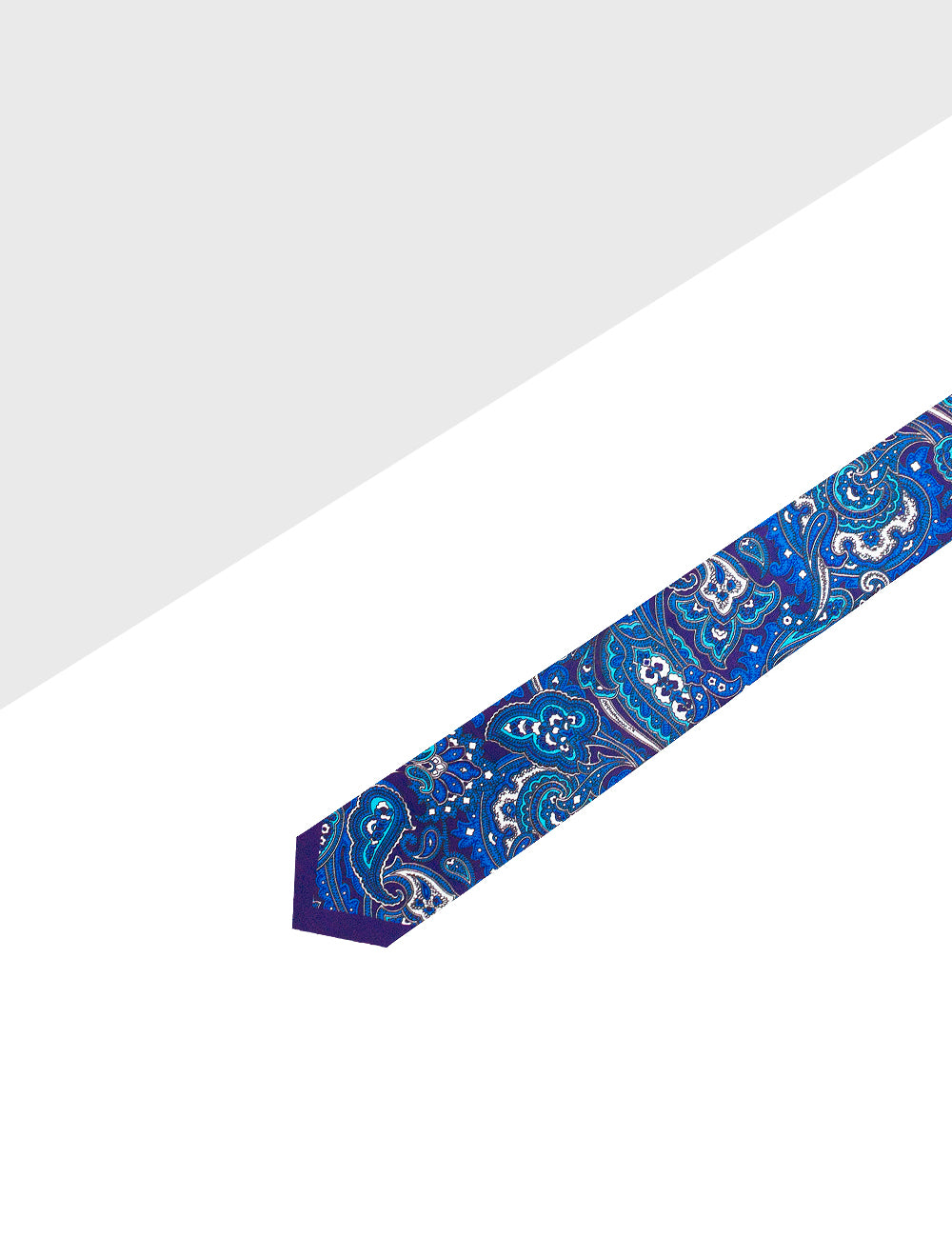 Navy Blue with Blue Paisley Print Woven Necktie