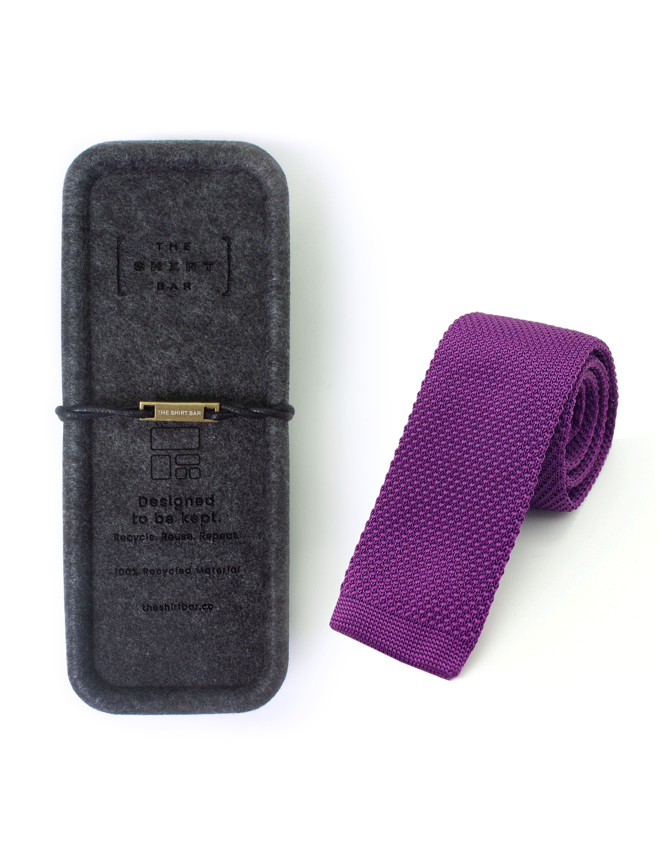 Solid Bright Purple Knitted Necktie