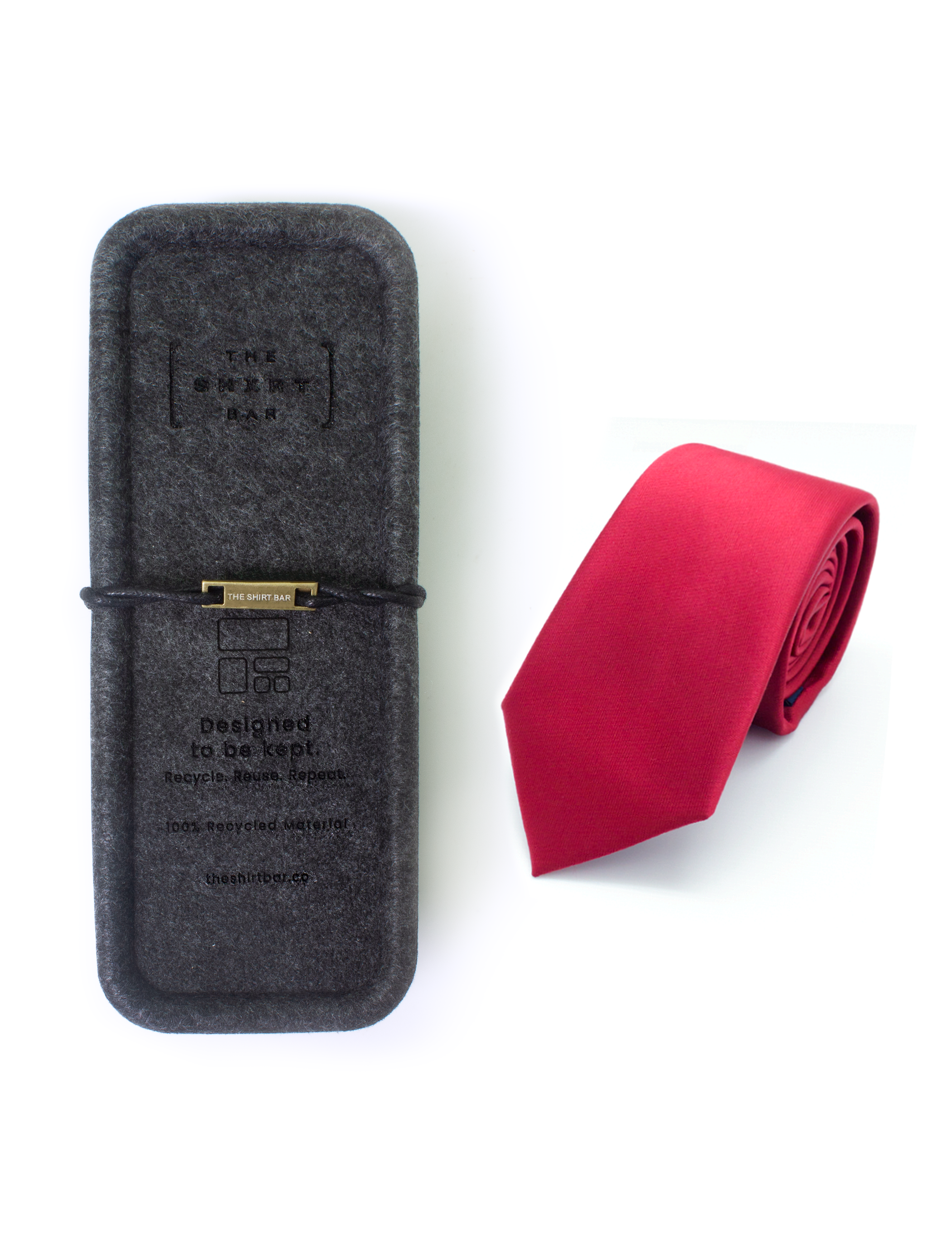 Solid Ribbon Red Woven Necktie