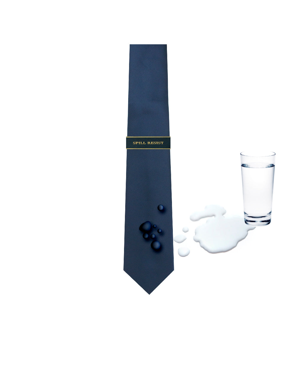 Solid Space Navy Spill Resist Woven Necktie
