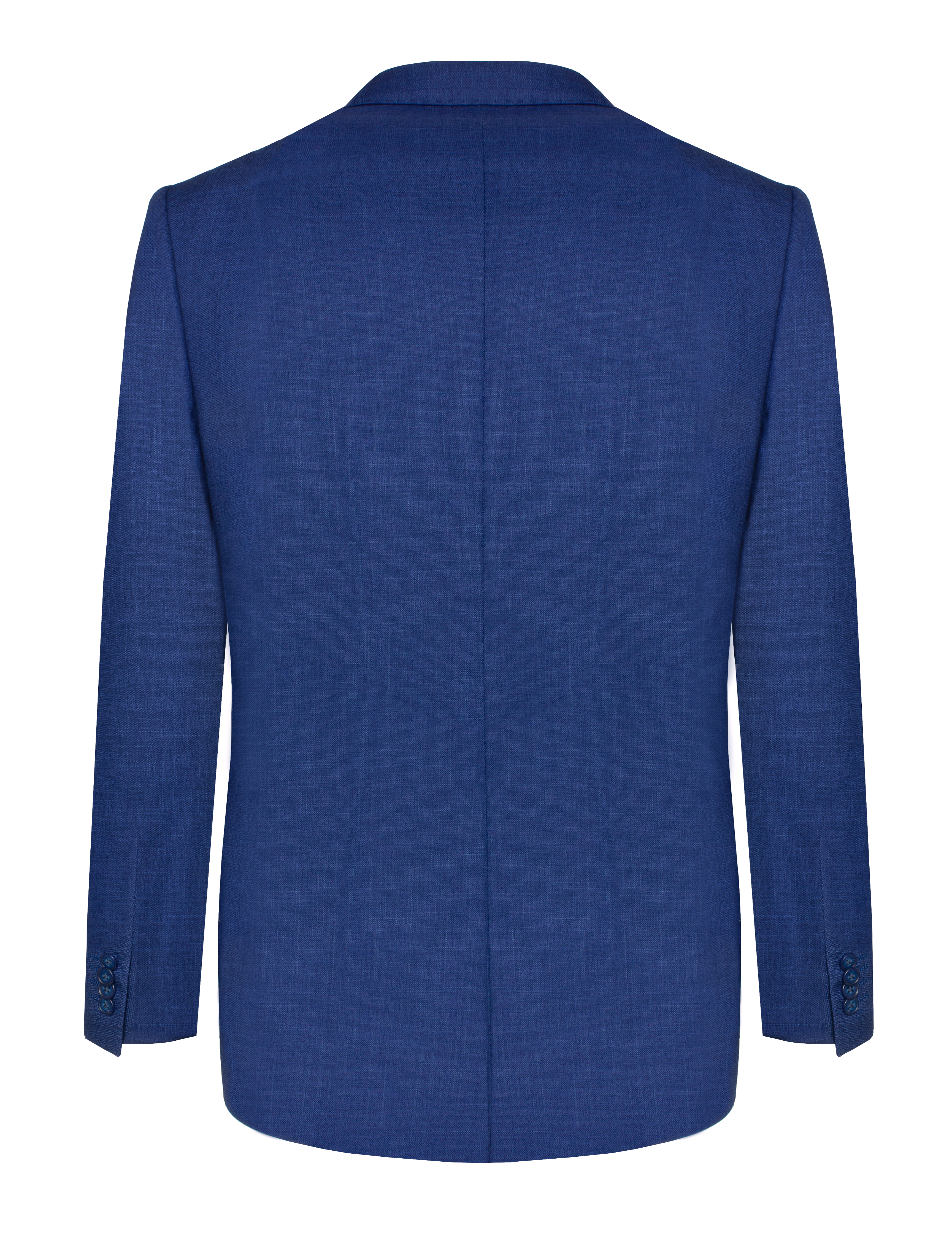 Blue Single Breasted Stretch Tailored Fit Suit Jacket