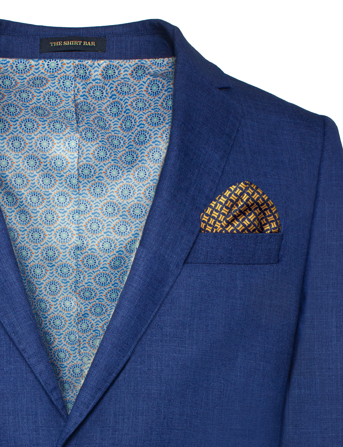 Blue Single Breasted Stretch Tailored Fit Suit Jacket