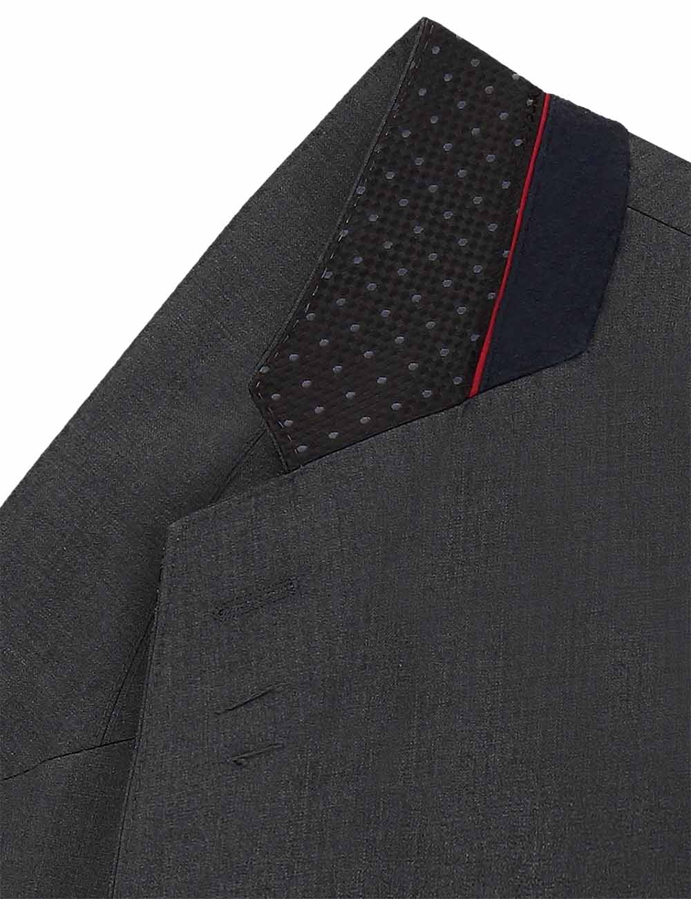 Dark Grey Twill Tailored Fit Single Breasted Suit Jacket