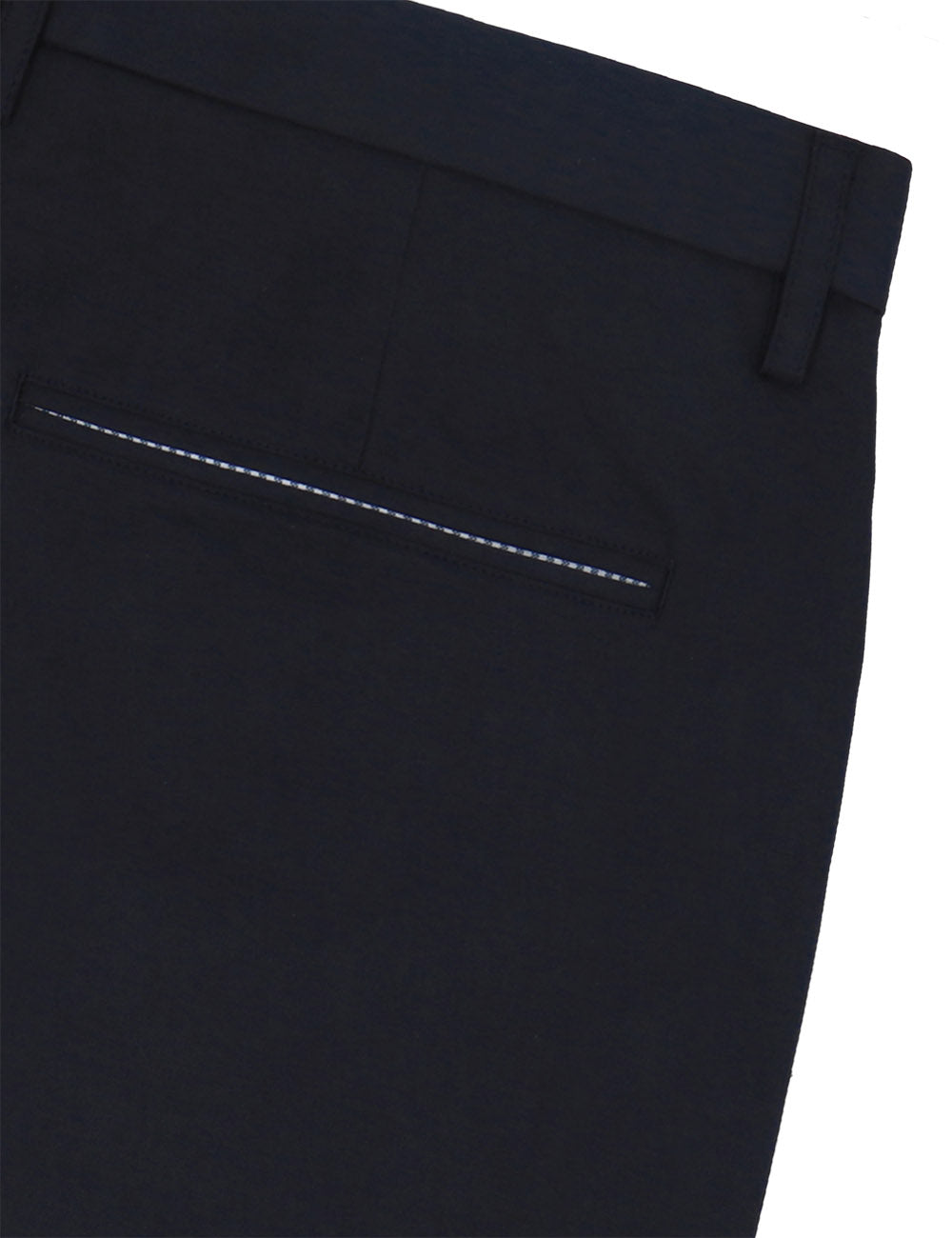 Navy Tencel Slim Fit Casual Pants