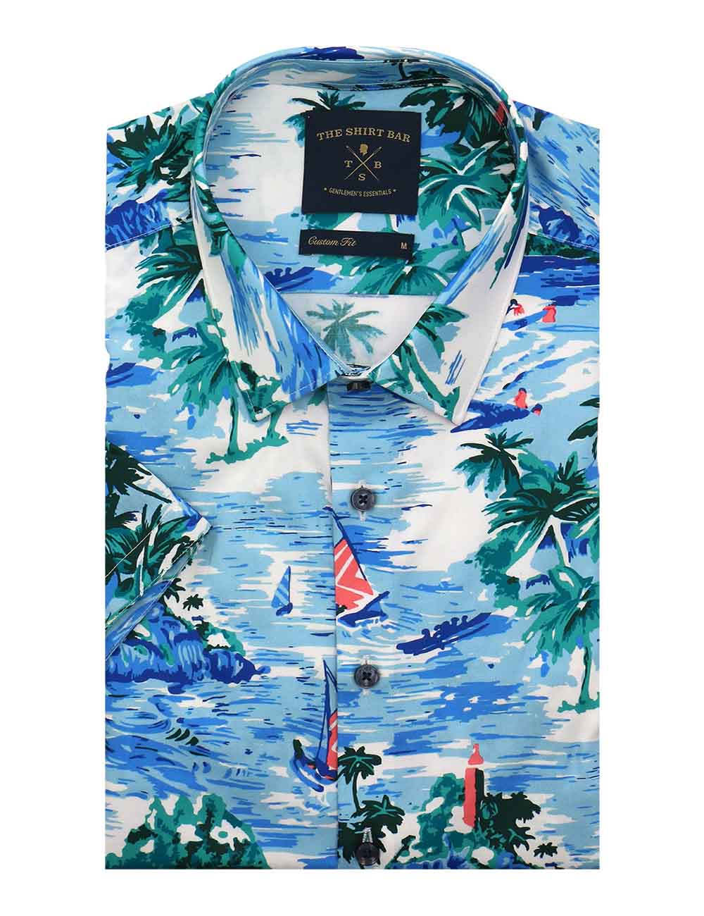 White Summer Print Silky Finish Relaxed Fit Short Sleeve Shirt