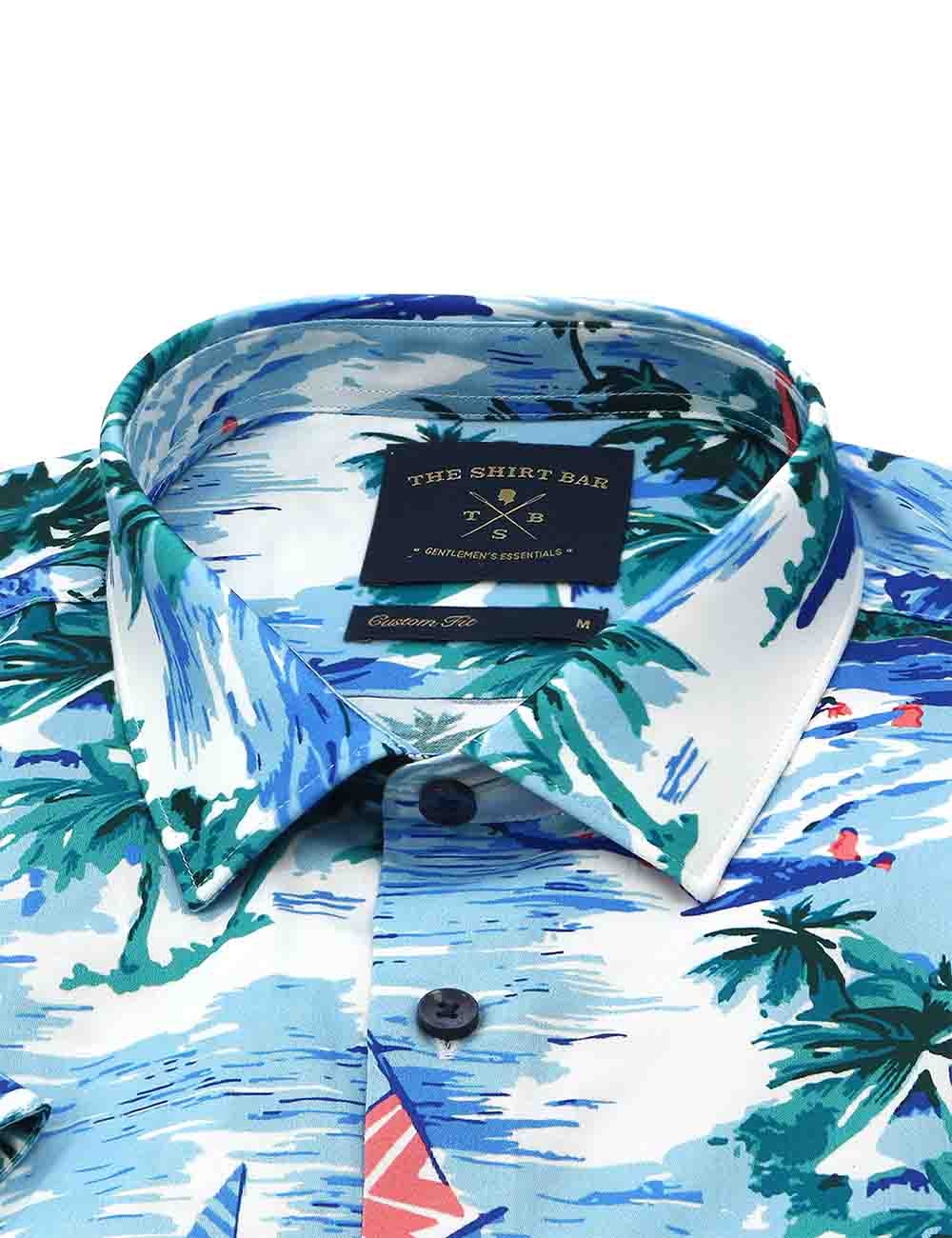 White Summer Print Silky Finish Relaxed Fit Short Sleeve Shirt