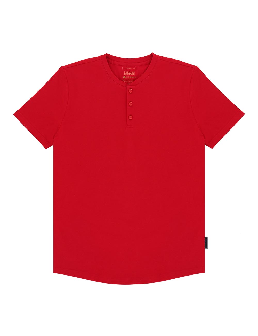 Maroon Premium Cotton Stretch Short Sleeve Henley T-Shirt