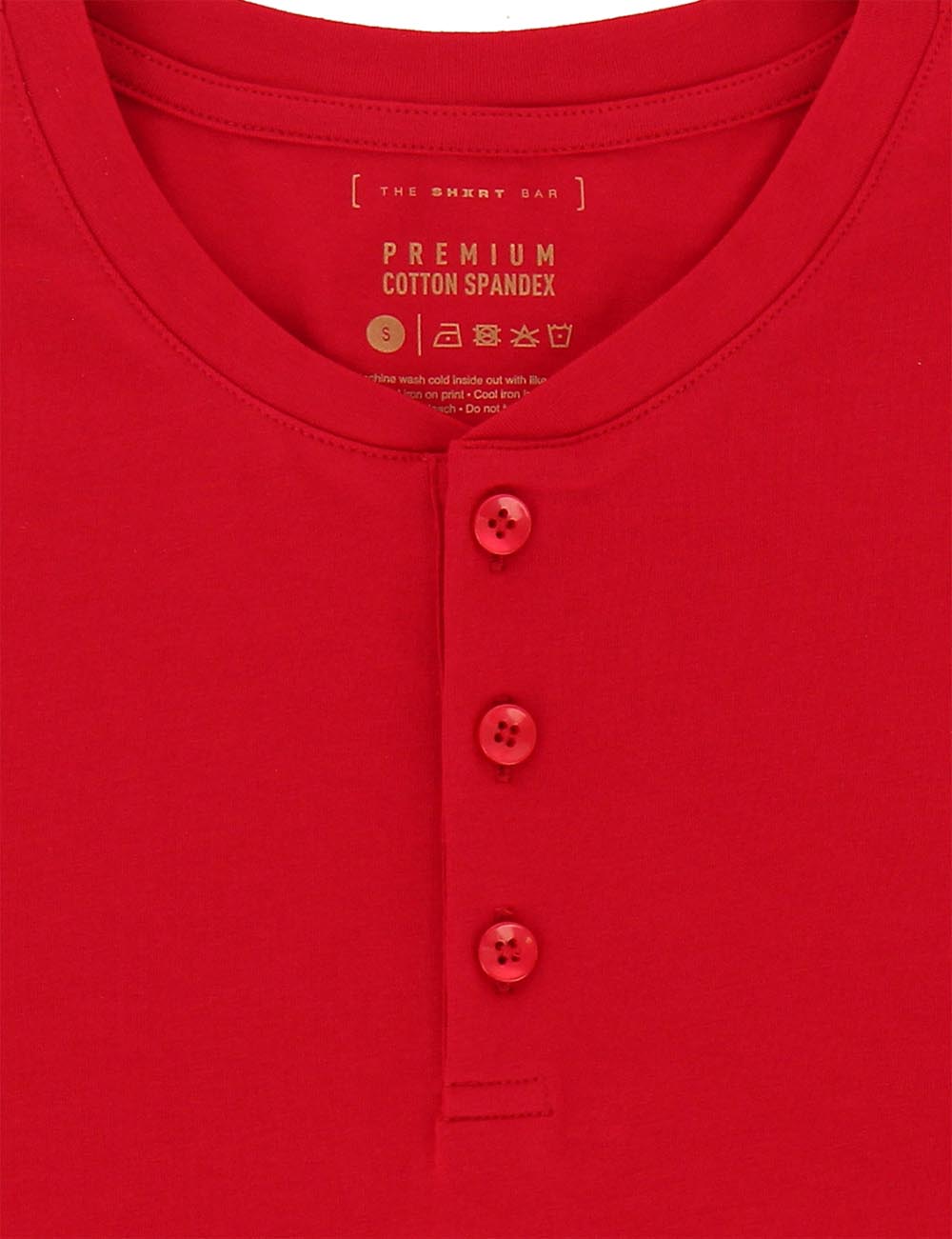 Maroon Premium Cotton Stretch Short Sleeve Henley T-Shirt