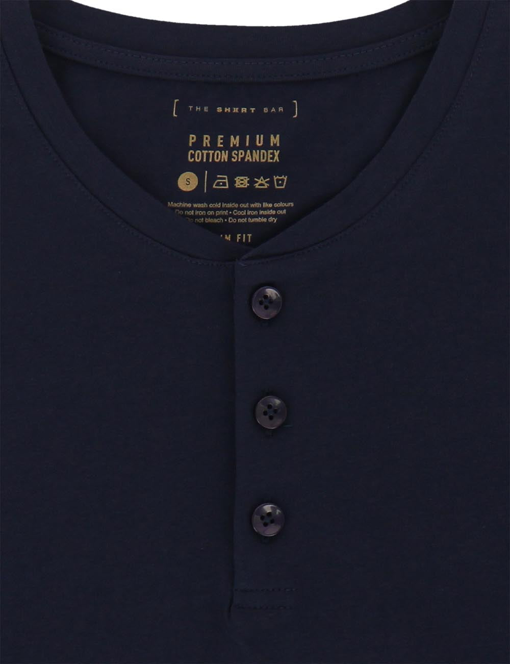 Premium Cotton Stretch Long Sleeve Henley T-Shirt
