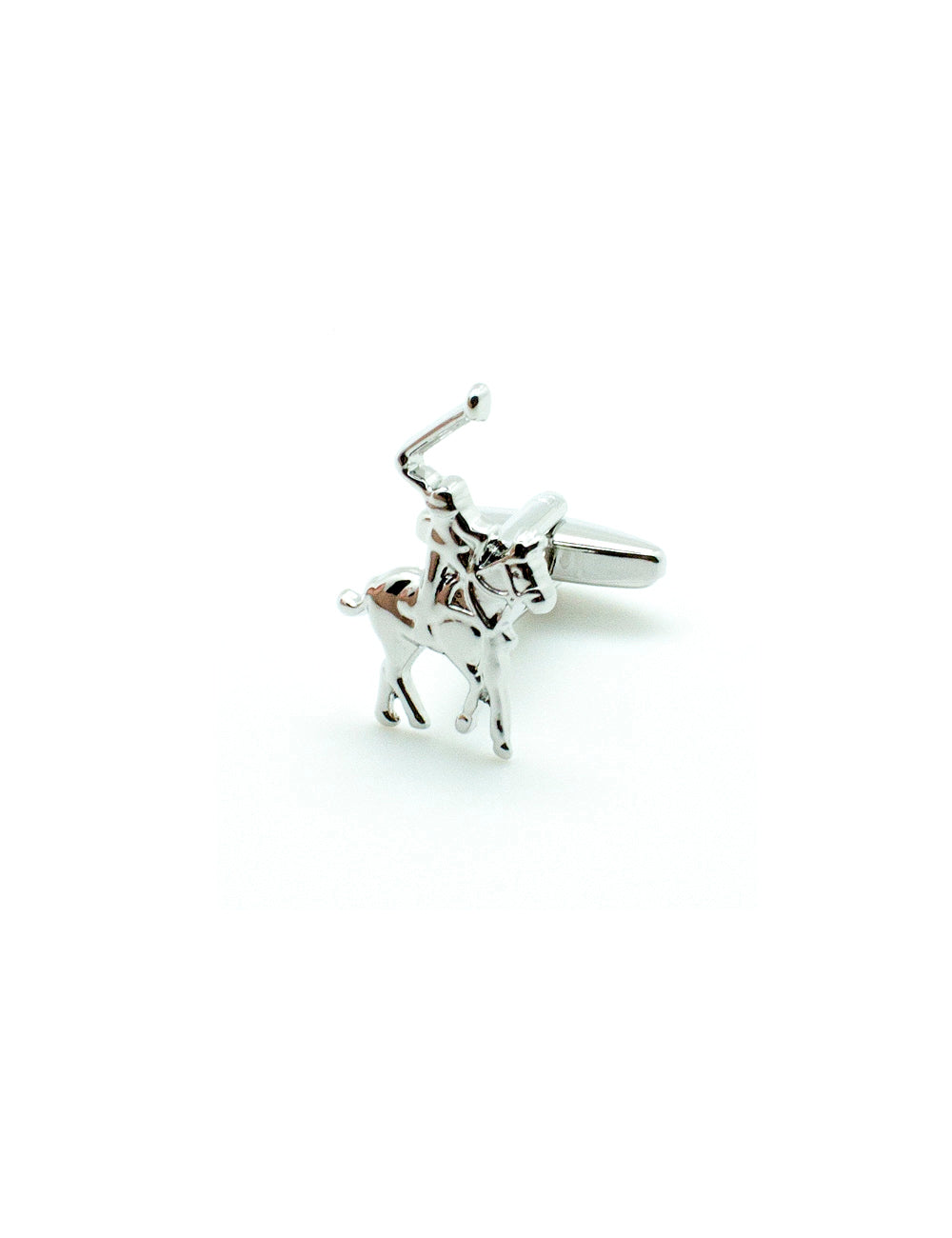 Silver Equestrian Horse Back Riding with Whip Cufflink
