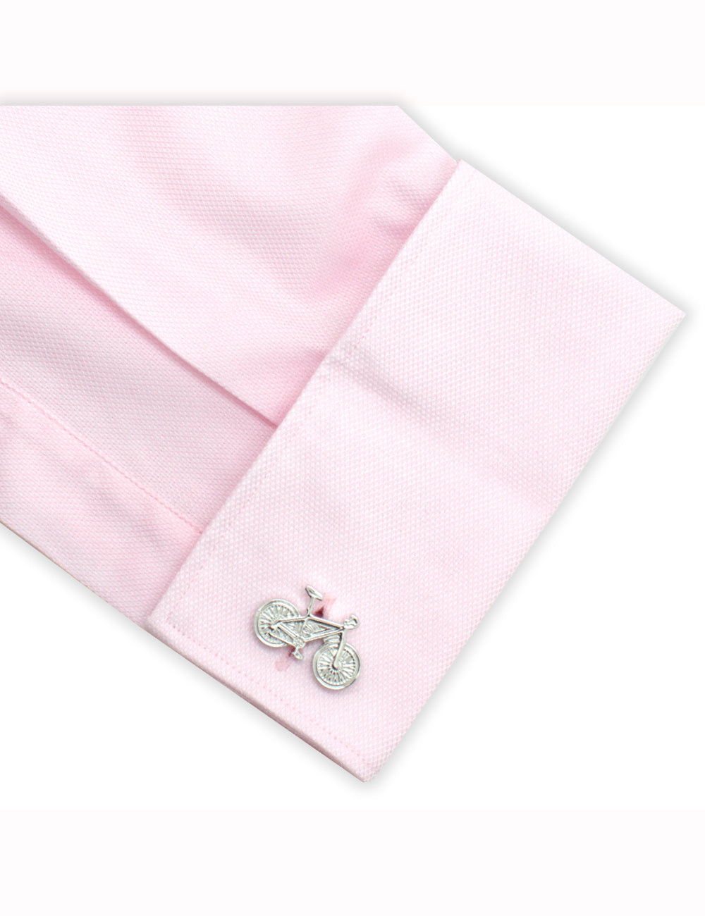 Silver Racing Bicycle Cufflink