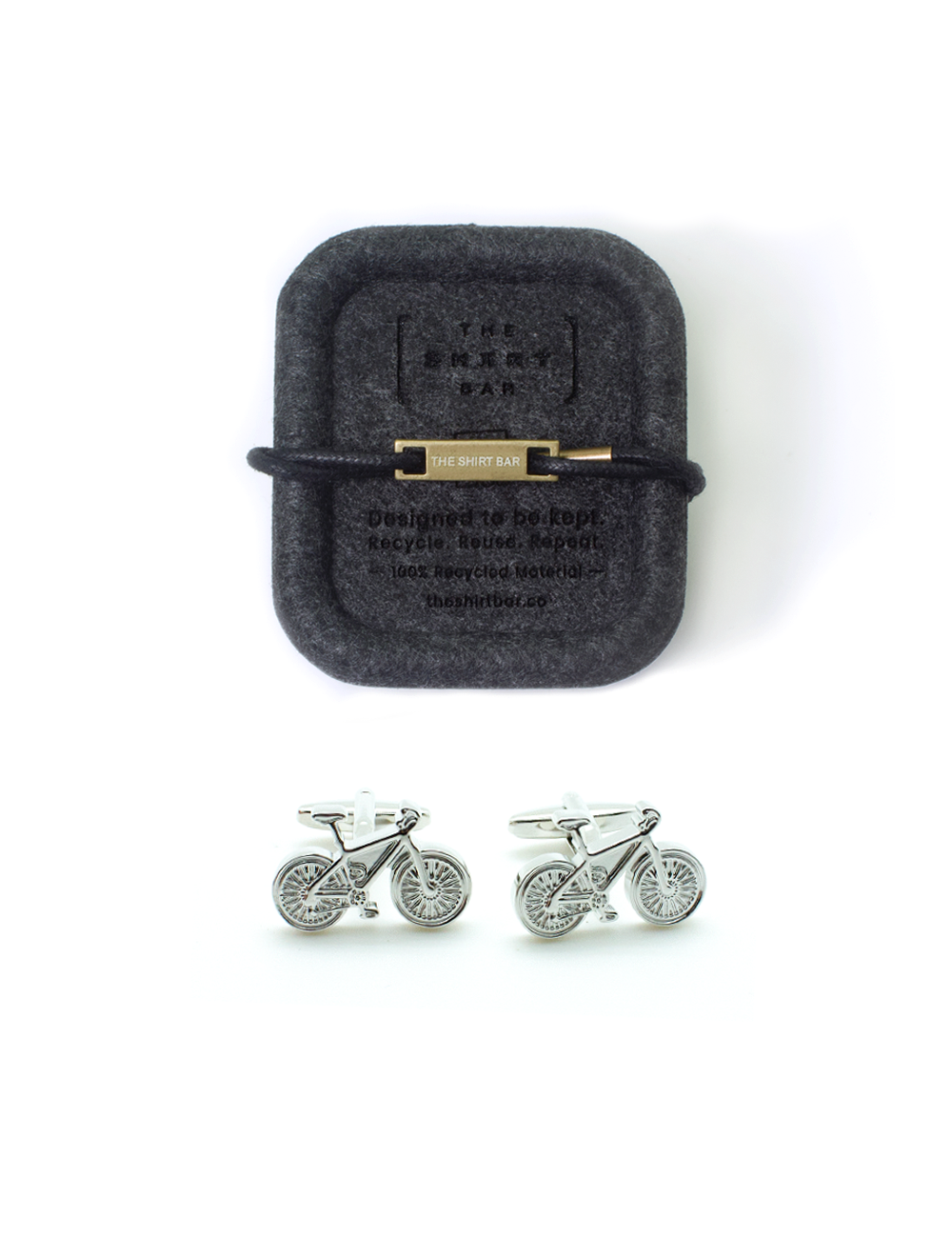 Silver Racing Bicycle Cufflink