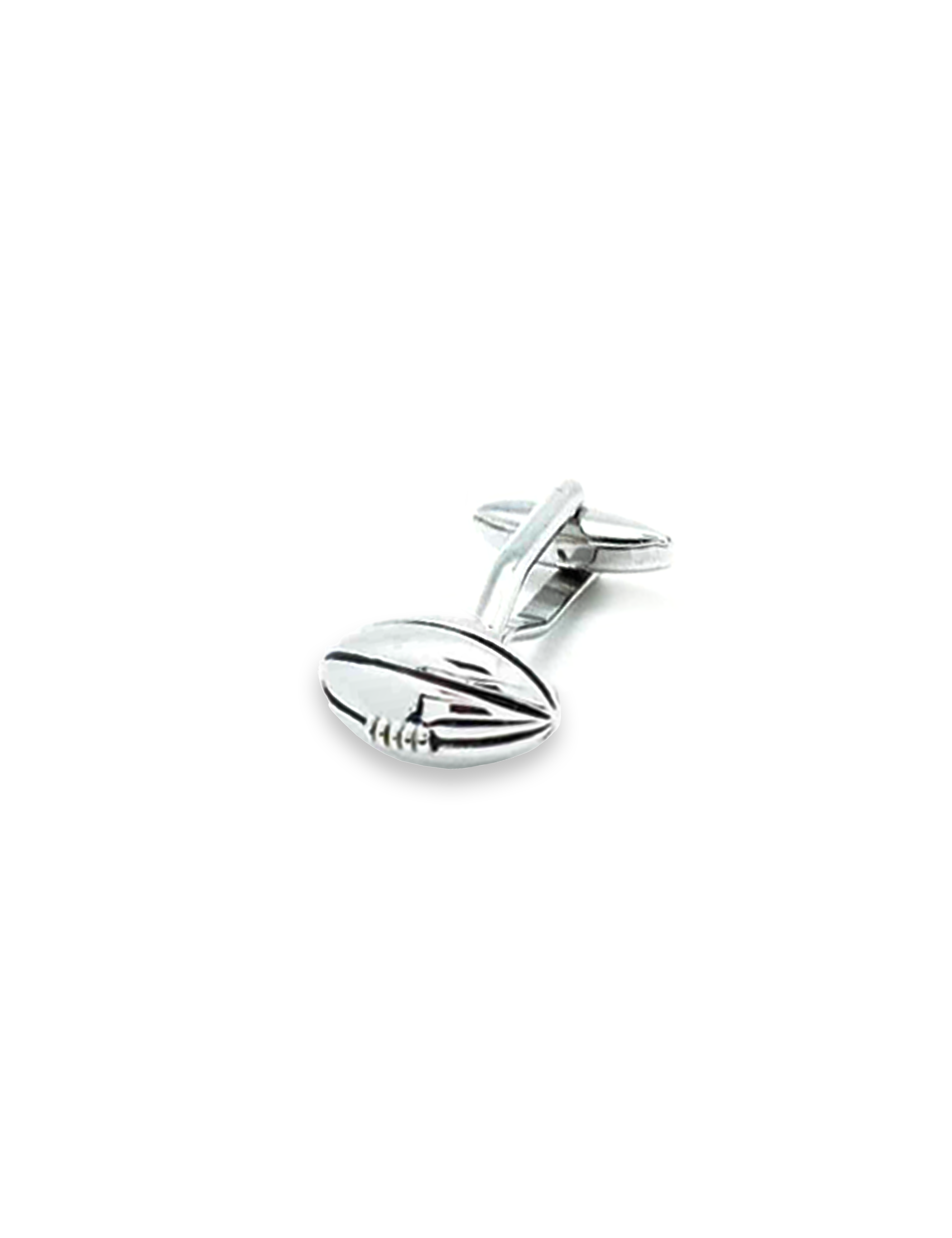 Silver Rugby Ball Cufflink