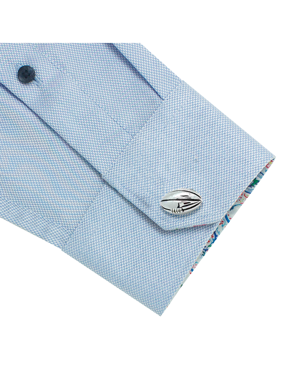 Silver Rugby Ball Cufflink