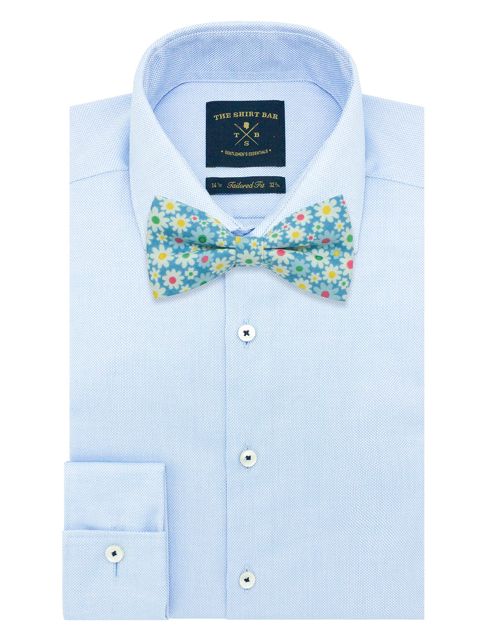 Sky Blue with Daisy Print Woven Bowtie