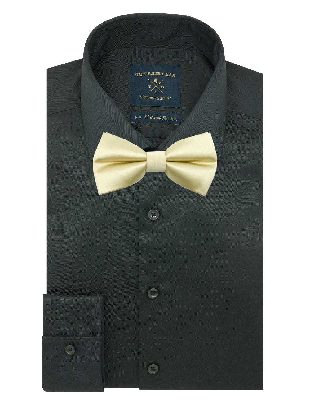 Solid Champagne Gold Woven Bowtie