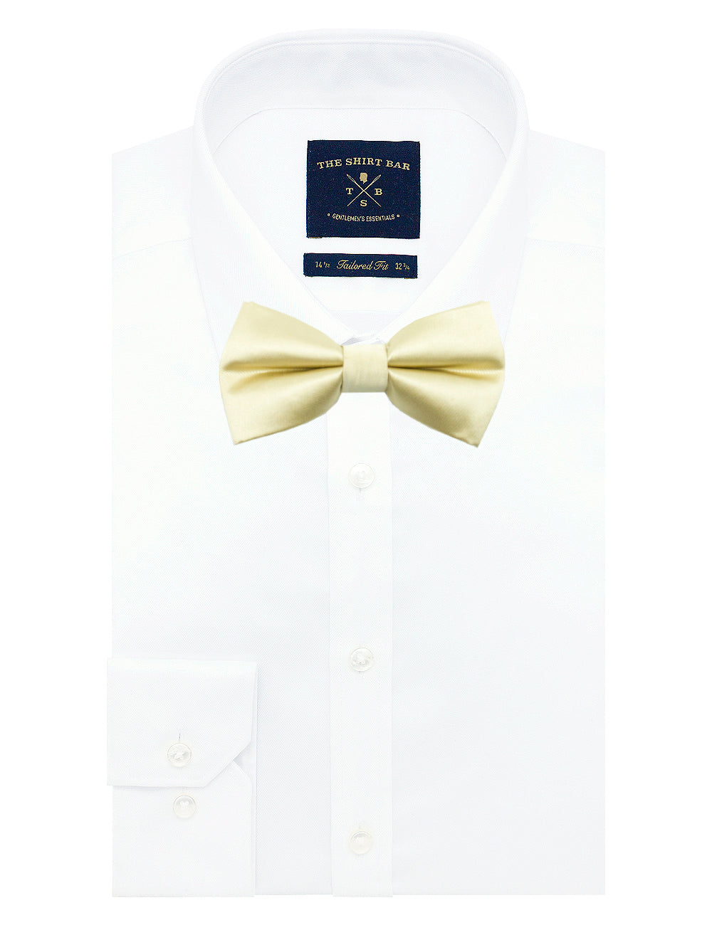 Solid Champagne Gold Woven Bowtie