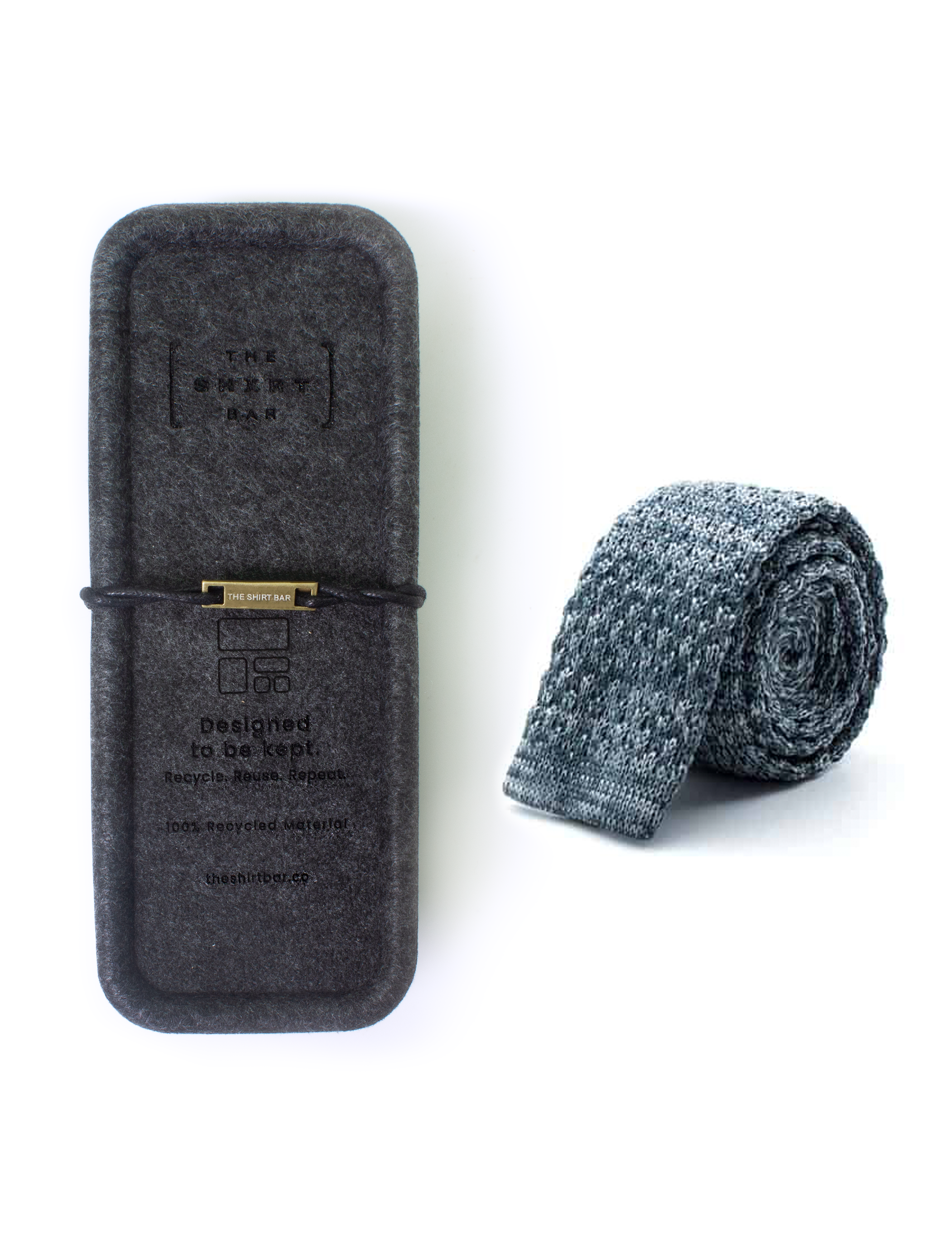 Solid Grey Knitted Necktie