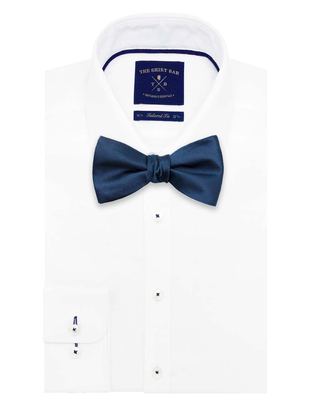 Solid Space Navy Woven Bowtie