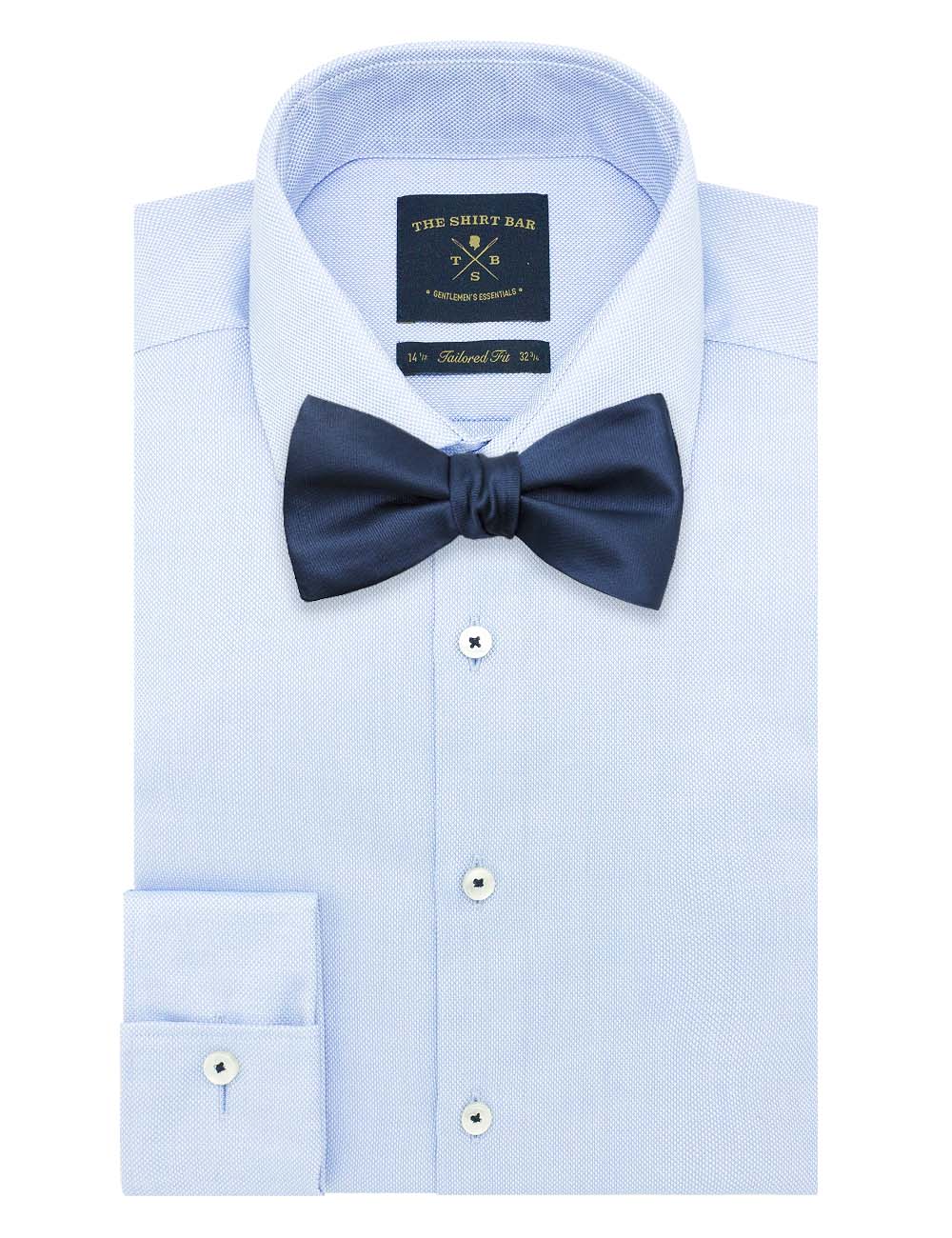 Solid Space Navy Woven Bowtie