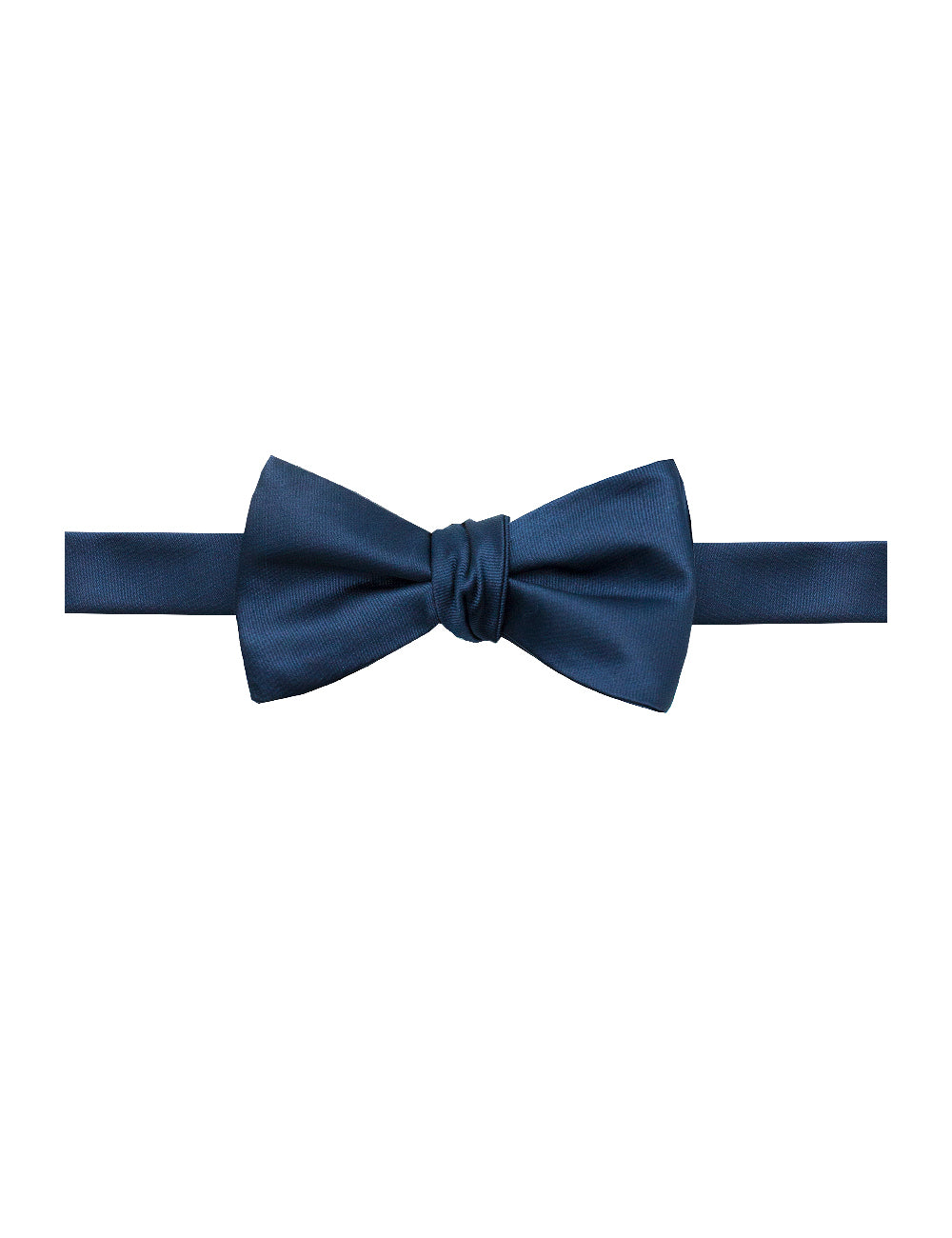 Solid Peacoat Blue Woven Self Tie Bowtie