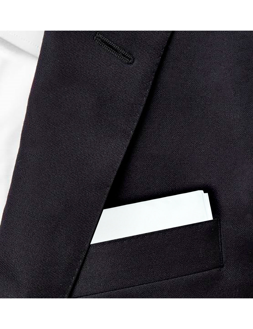 Solid White Woven Pocket Square