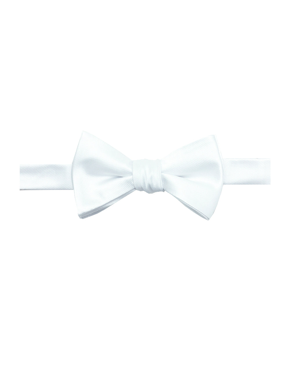 Solid White Woven Self Tie Bowtie