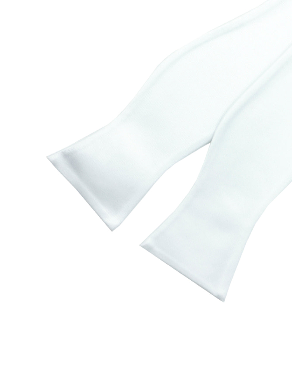 Solid White Woven Self Tie Bowtie