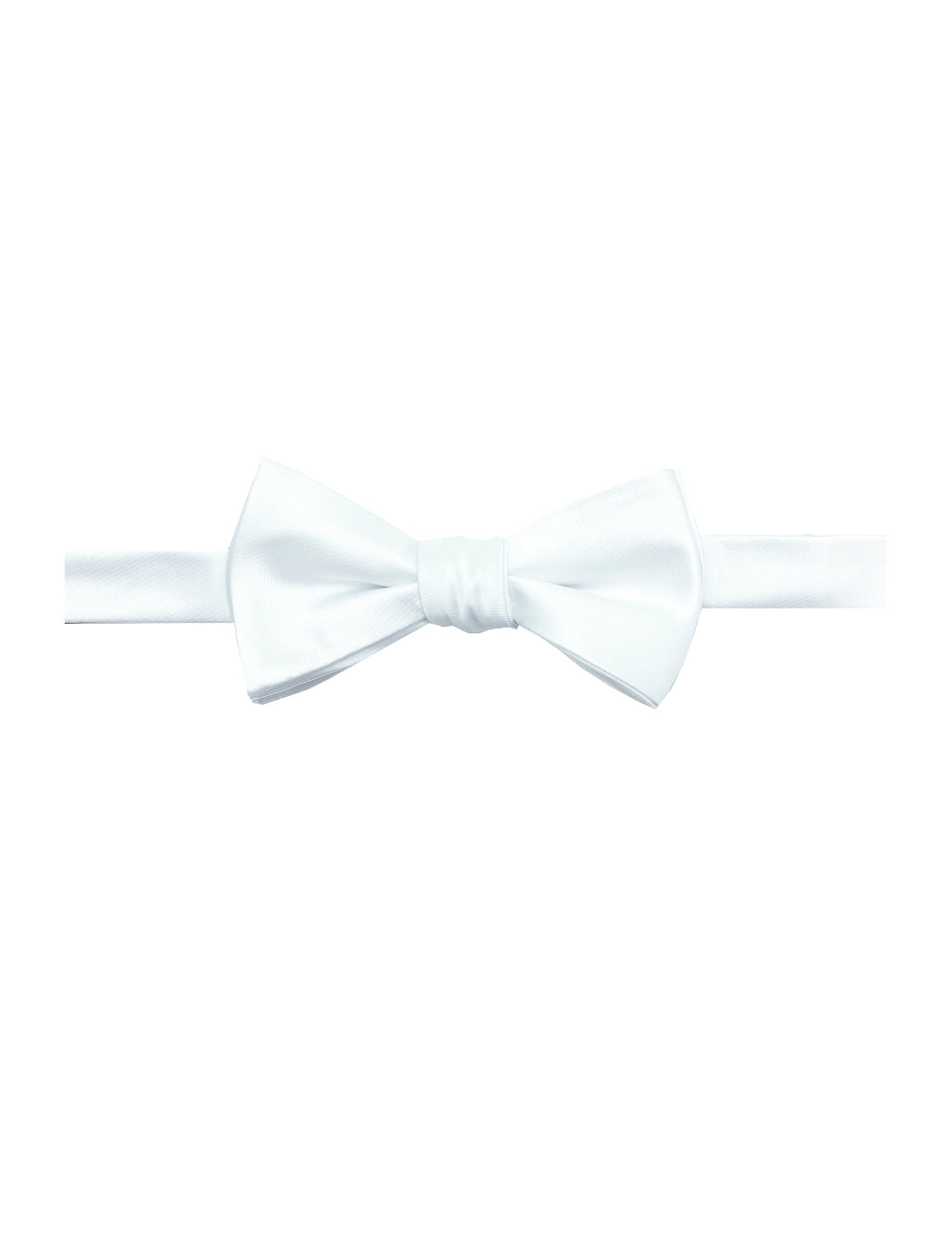 Solid White Woven Self Tie Bowtie
