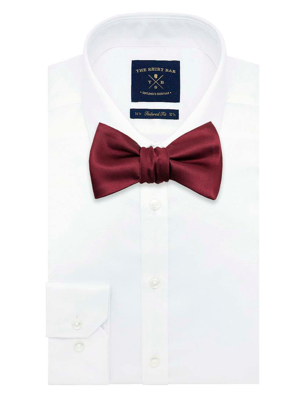 Solid Wine and Navy Reversible Woven Self Tie Bowtie