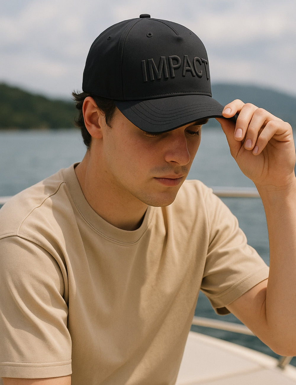 Black Personalised Velcro Patch Impact Cap