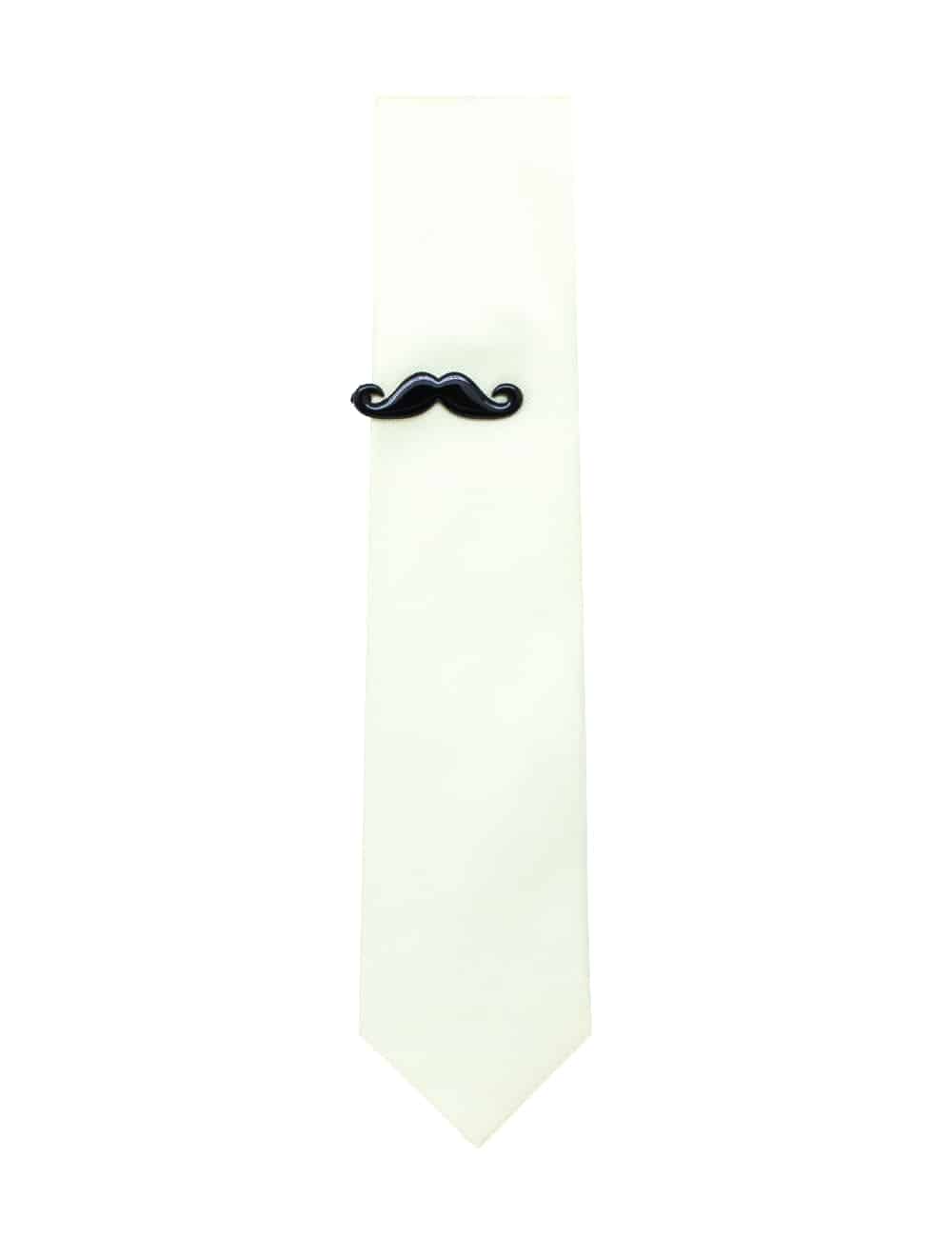 Jet Black Moustache Tie Clip