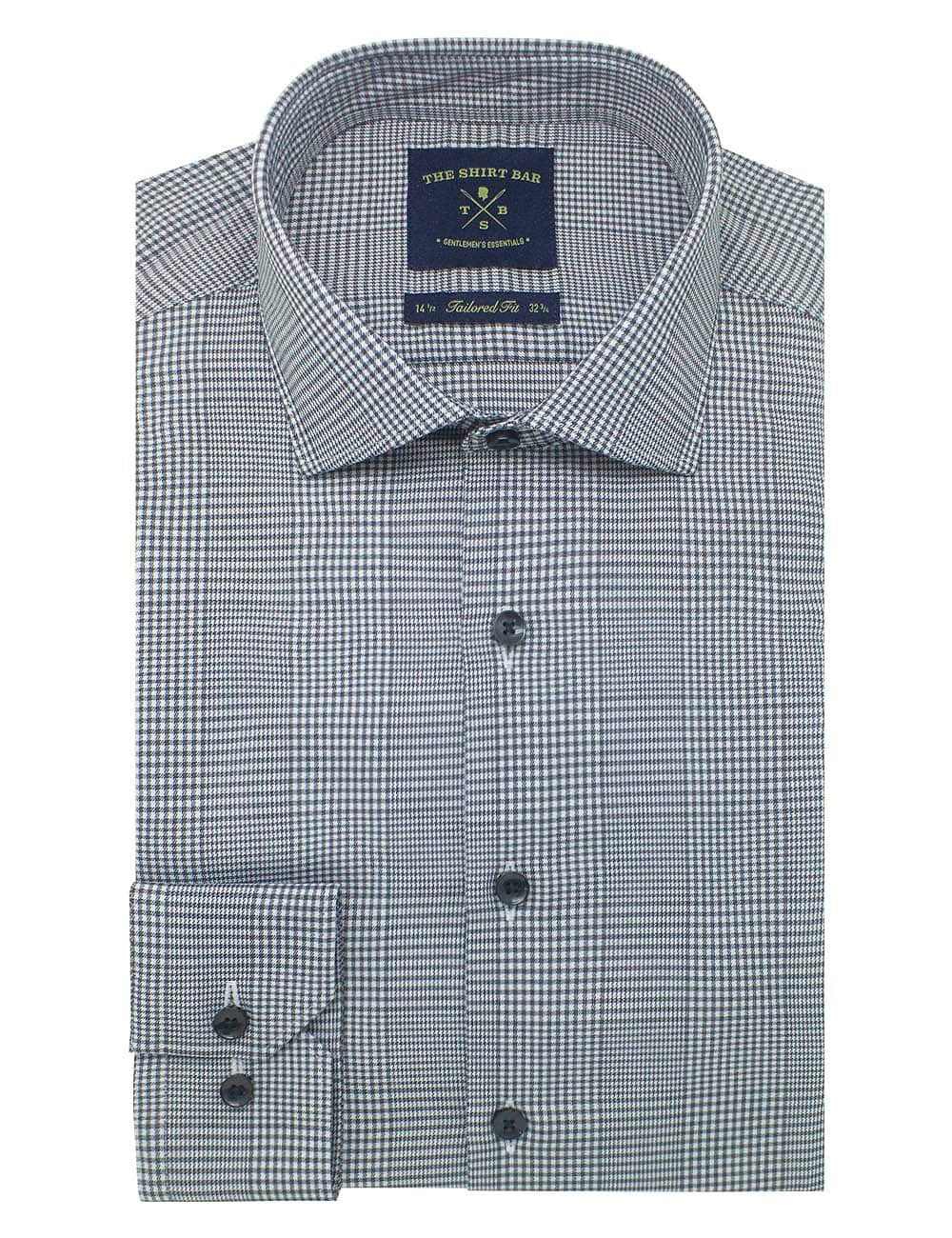 Black Checks Eco-ol Bamboo Stretch Slim / Tailored Fit Long Sleeve Shirt