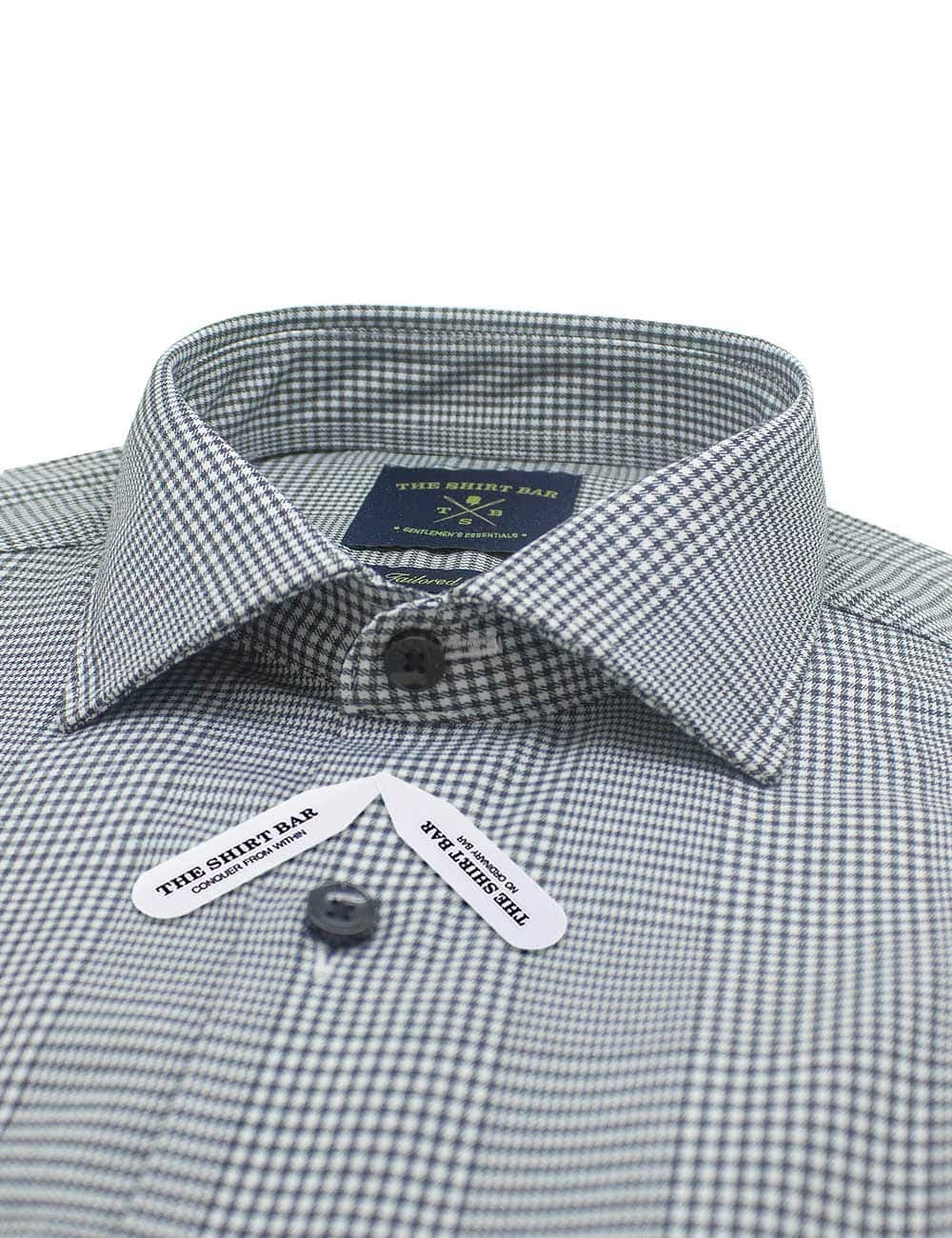 Black Checks Eco-ol Bamboo Stretch Slim / Tailored Fit Long Sleeve Shirt
