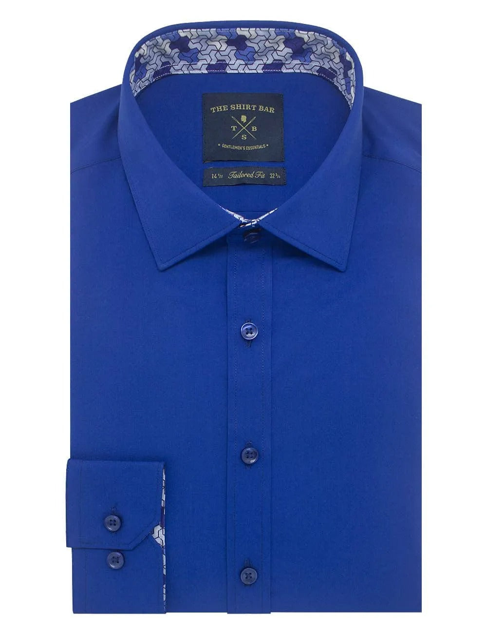 Solid Blue Eco-ol Bamboo Slim / Tailored Fit Long Sleeve Shirt