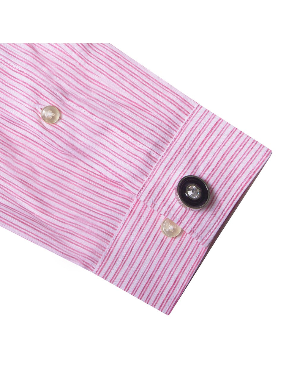 Pink Stripes Linen Blend Slim Fit Italian Fabric Shirt
