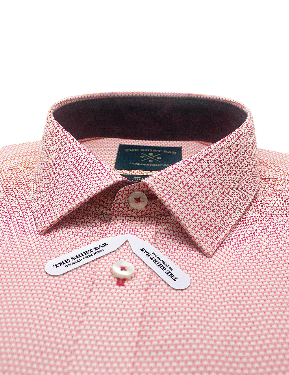 Singapore Collection: Red Anchor Print Slim Fit Long Sleeve Shirt