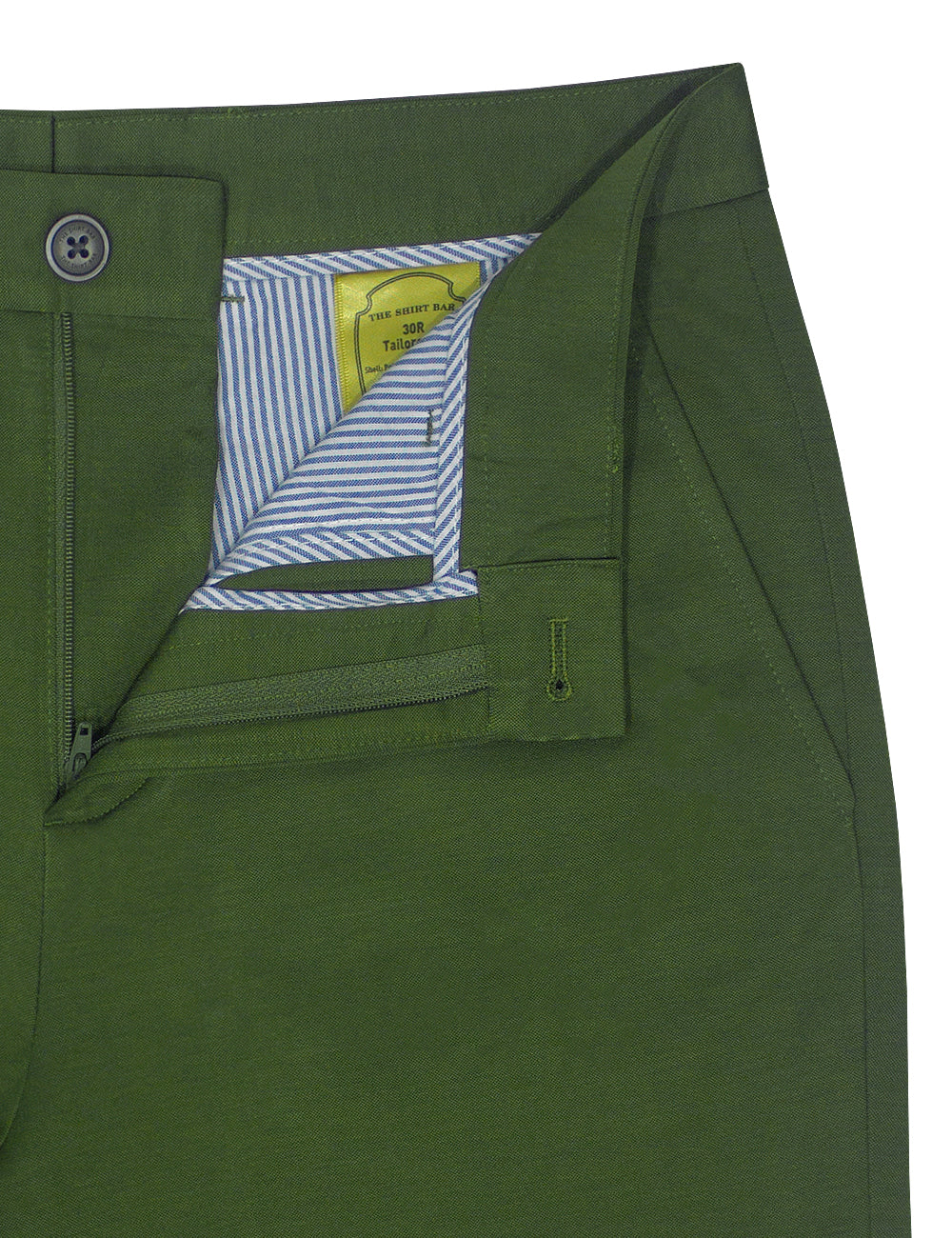 Army Green Cuffed Hem Tailored Fit Shorts