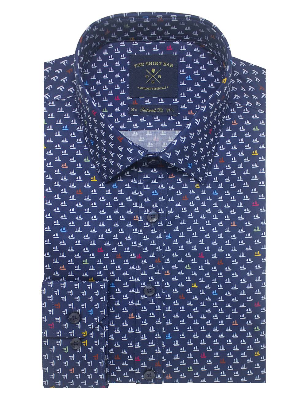 Singapore Collection: Junk Boat Digital Print Slim Fit Long Sleeve Shirt