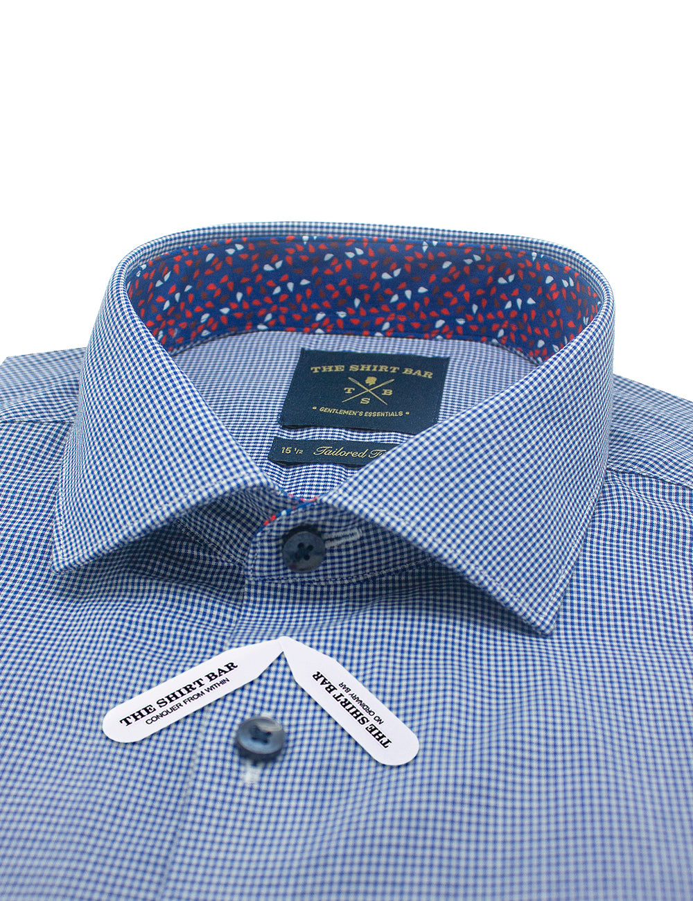 Navy Micro Check Tailored Fit Shirt — The Shirt Bar