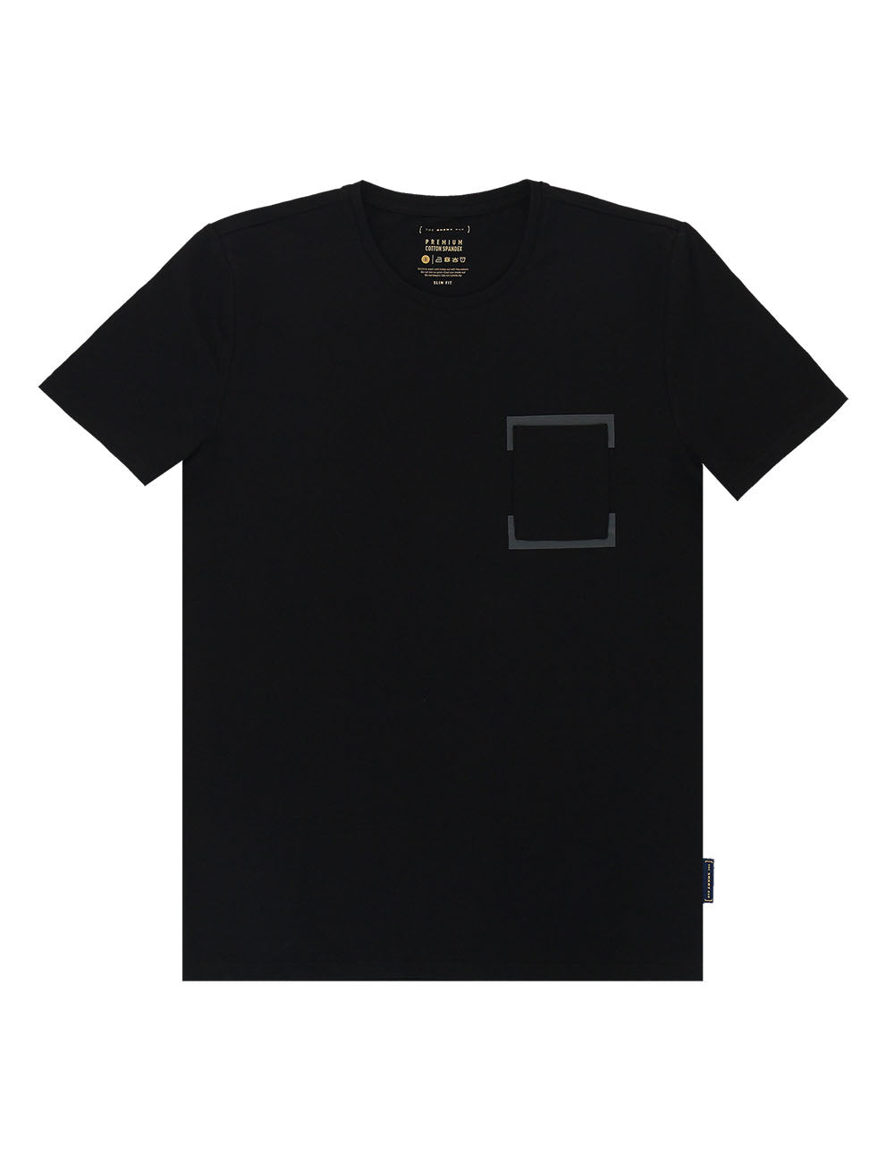 Premium Cotton Stretch Crew Neck With Pocket and [ ] Print T-Shirt