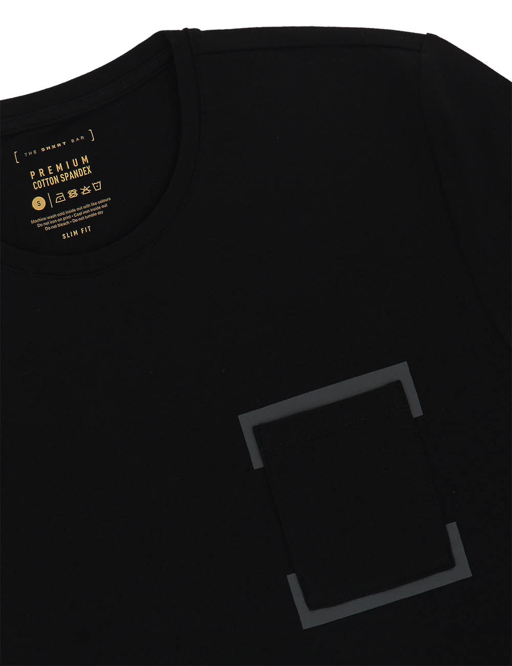 Premium Cotton Stretch Crew Neck With Pocket and [ ] Print T-Shirt