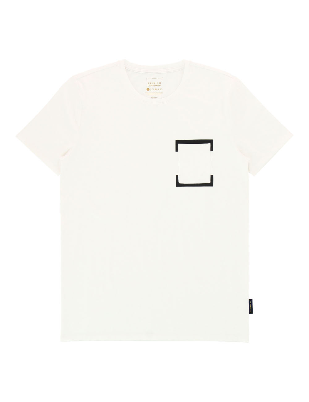 Premium Cotton Stretch Crew Neck With Pocket and [ ] Print T-Shirt