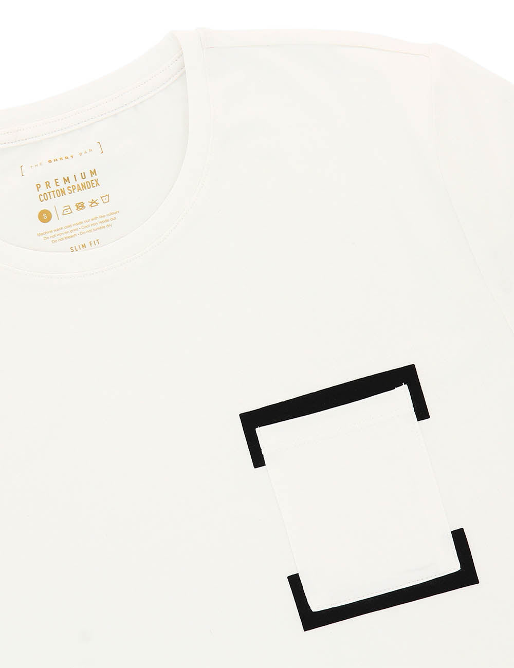 Premium Cotton Stretch Crew Neck With Pocket and [ ] Print T-Shirt