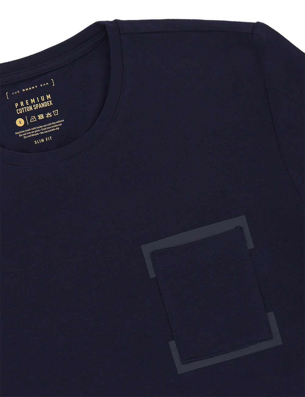 Premium Cotton Stretch Crew Neck With Pocket and [ ] Print T-Shirt