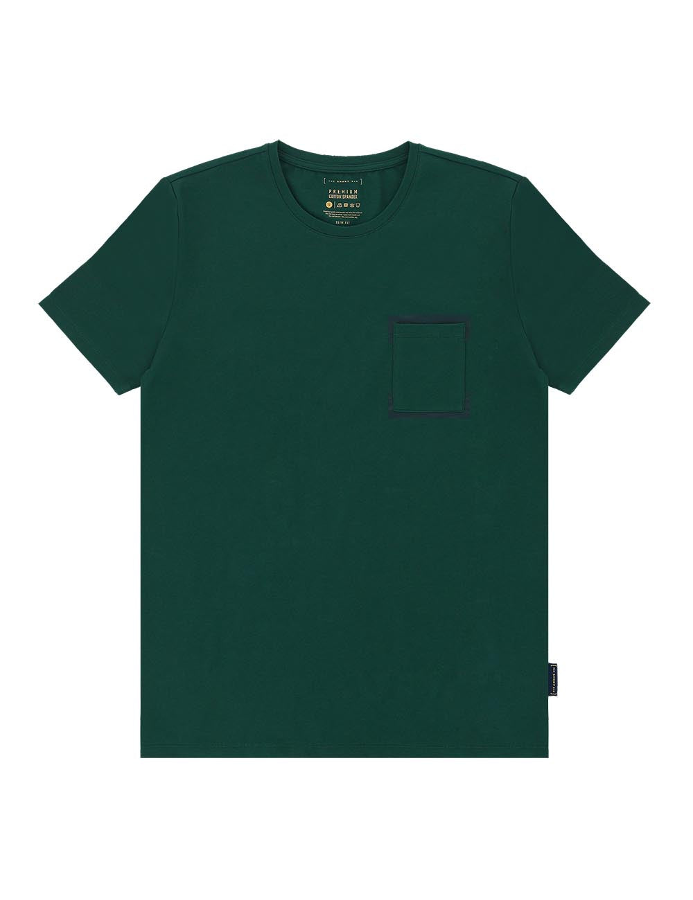 Premium Cotton Stretch Crew Neck With Pocket and [ ] Print T-Shirt