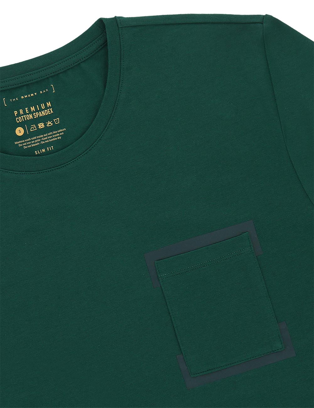 Premium Cotton Stretch Crew Neck With Pocket and [ ] Print T-Shirt