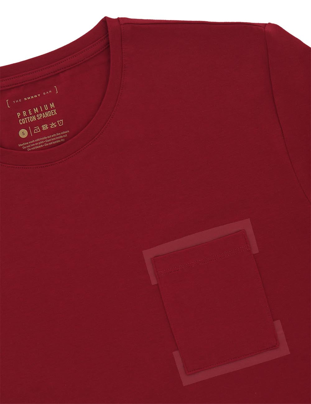 Premium Cotton Stretch Crew Neck With Pocket and [ ] Print T-Shirt