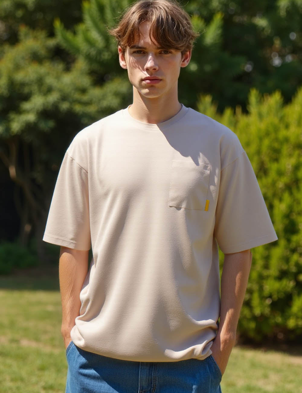 Tencel Oversized Pocket T Shirt